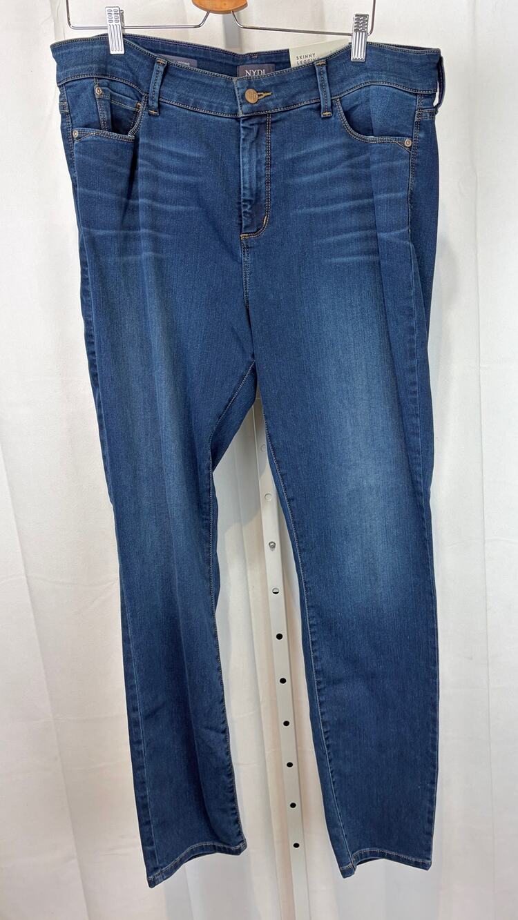 NWT NYDJ AMI Skinny Legging Jeans Jeggings Stretch Dark Wash Blue Size 16